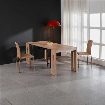 Mesa de console extensível de madeira